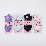 Women's Fashion Cotton Ankle Socks - 3 Pairs KK#1 (D-179-3)