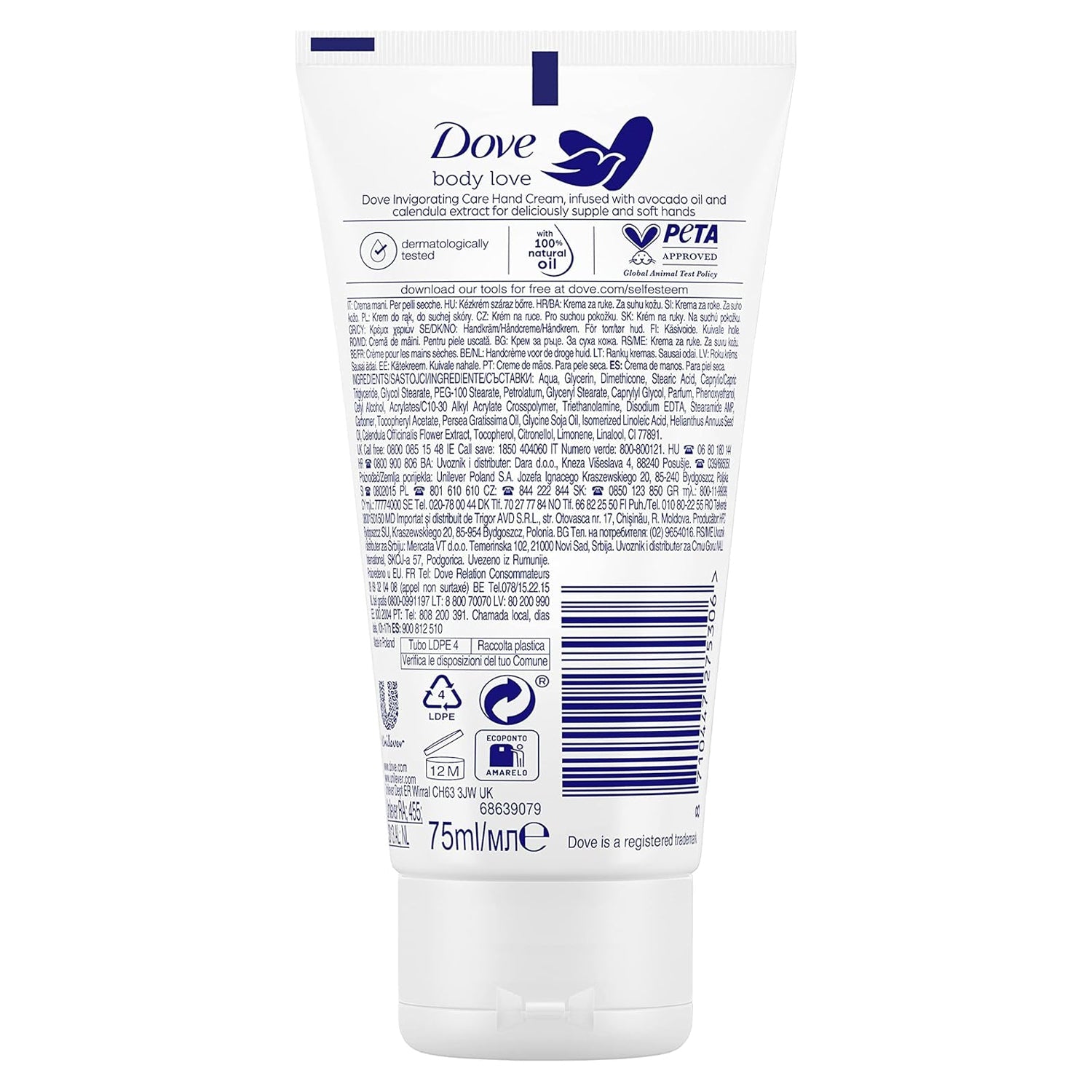 Dove Body Love Invigorating Care Hand Cream - 75ml Dove Body Love Invigorating Care Hand Cream - 75ml