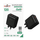 HMT 120W Fast Three Port Charger - PD120