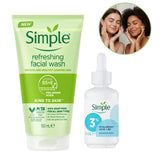 Simple Refreshing Facial Wash + 13% Hyaluronic Acid Serum (Combo Pack)