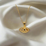 Unique Design Golden Stainless Steel Necklace with pendant - FJ4213