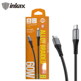 inkax 60W Alloy Braided Data Cable Type C To C CB-39