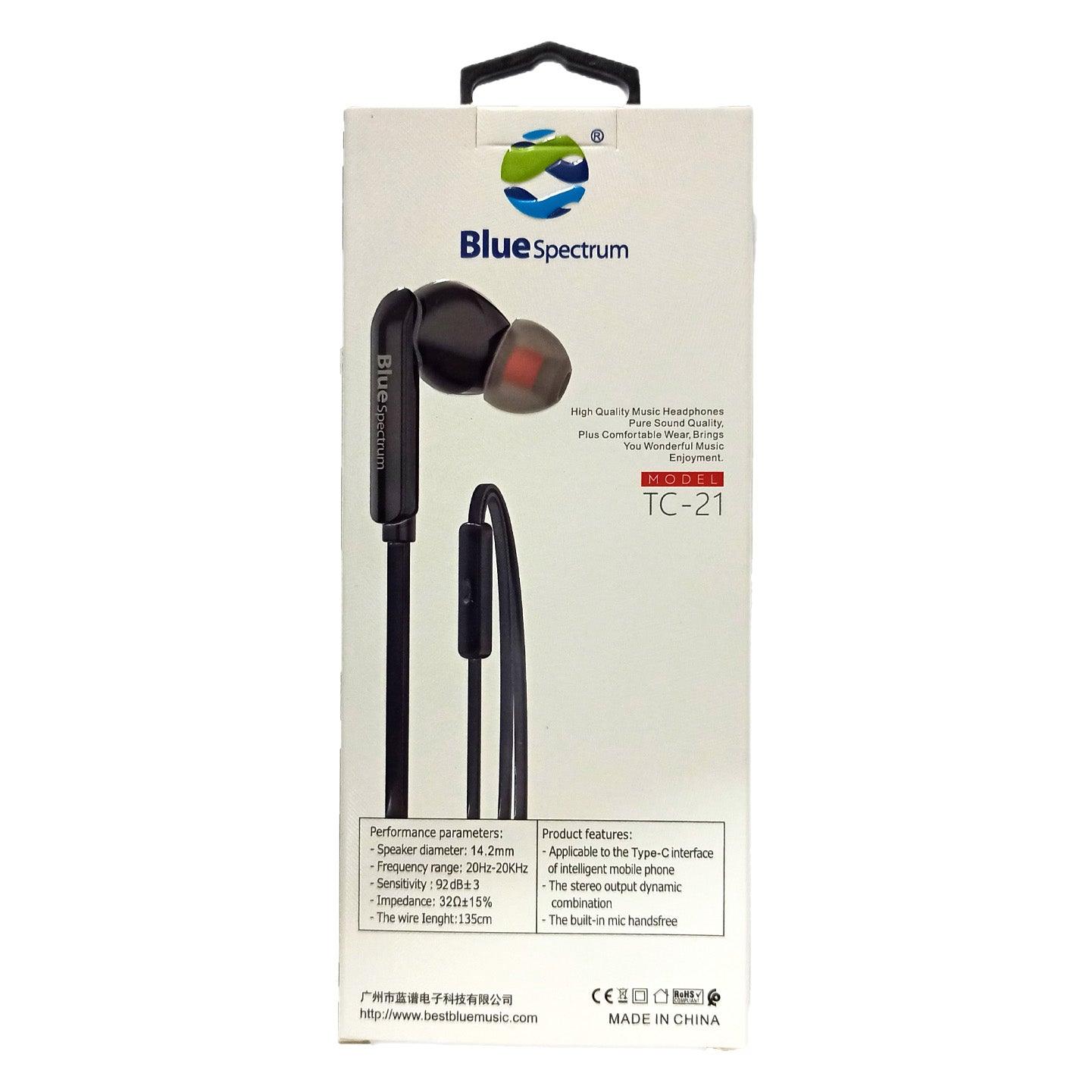 Blue Spectrum Type C Stereo Headset TC-21 Blue Spectrum Type C Stereo Headset TC-21