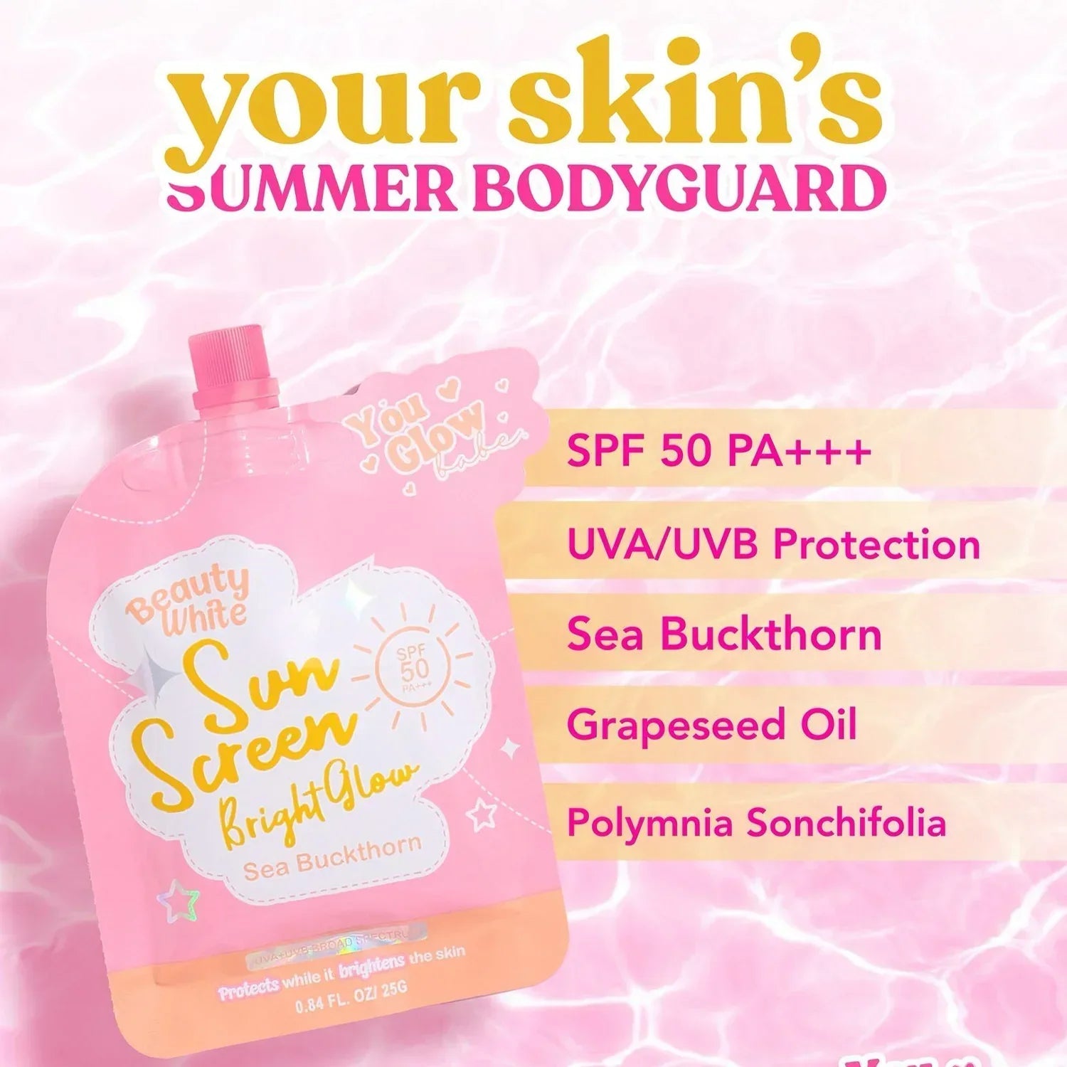 You Glow Babe Beauty White Sunscreen SPF50 PA+++ - 25g You Glow Babe Beauty White Sunscreen SPF50 PA+++ - 25g