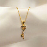 Unique Design Golden Stainless Steel Necklace with pendant - FJ4223