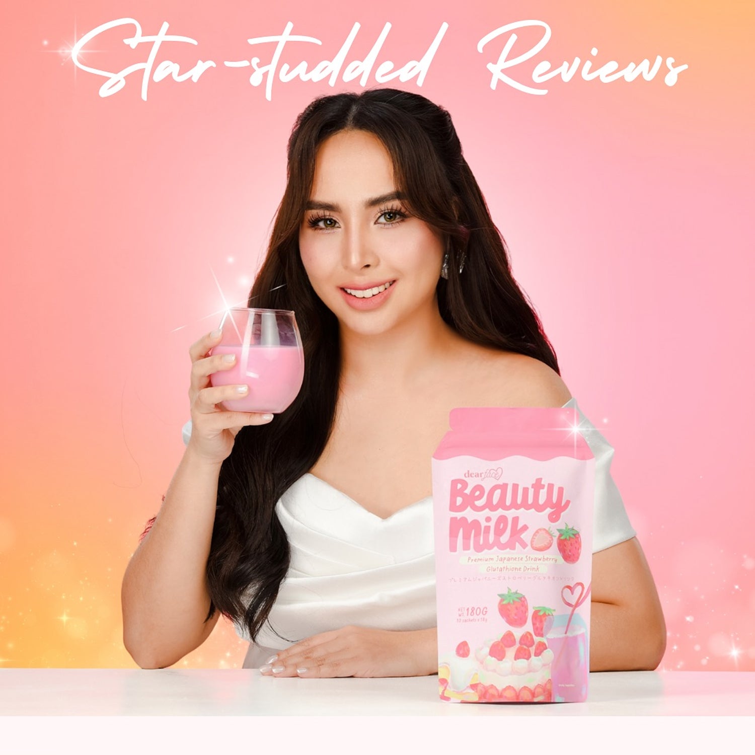 Dear Face Beauty Milk Premium Japanese Strawberry Drink - 180g Dear Face Beauty Milk Premium Japanese Strawberry Drink - 180g