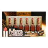Lchear Mocha Mirage Matte Lipstick Vivid Colors - 3.5g × 6Pcs