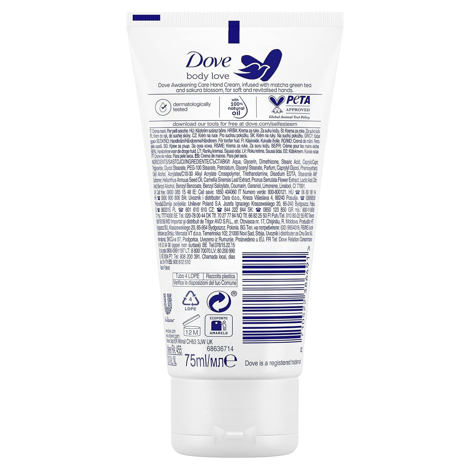 Dove Body Love Awakening Care Hand Cream - 75ml Dove Body Love Awakening Care Hand Cream - 75ml