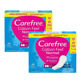 Carefree Daily Panty Liners Cotton Feel Normal Fresh Scent - 2 × 76'S (Offer)