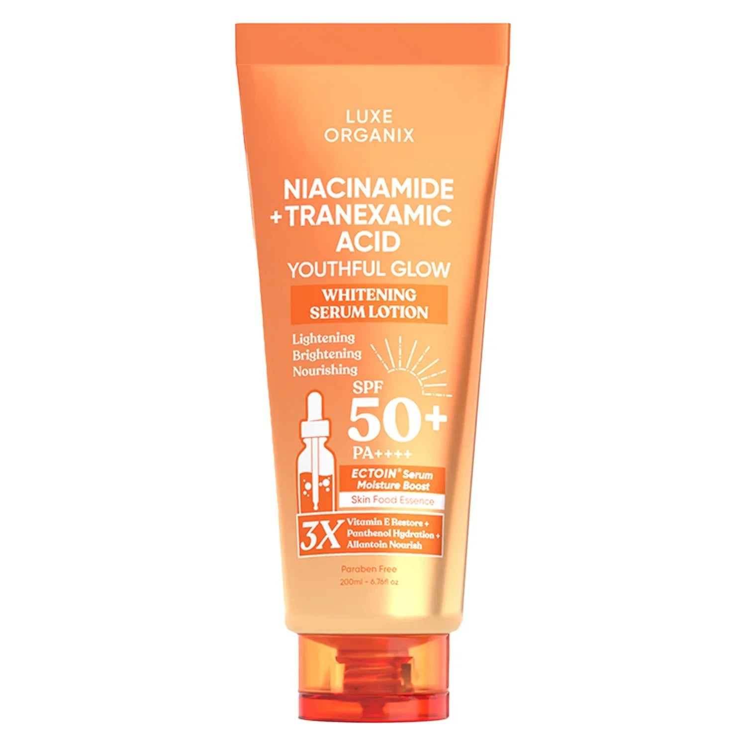 Luxe Organix Niacinamide + Tranexamic Acid Youthful Glow Serum Lotion - 200ml Luxe Organix Niacinamide + Tranexamic Acid Youthful Glow Serum Lotion - 200ml