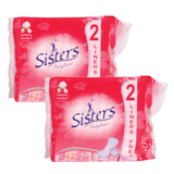 فوط سيسترز اليومية القطنية المريحة - 20 قطعة + 2 فوطة × 2 قطعة