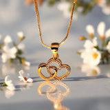 Unique Design Golden Stainless Steel Necklace with pendant - FJ4221