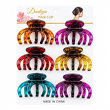 Dantiya Premium Translucent Hair Claw Clips - 6 Pcs (ACF0059)