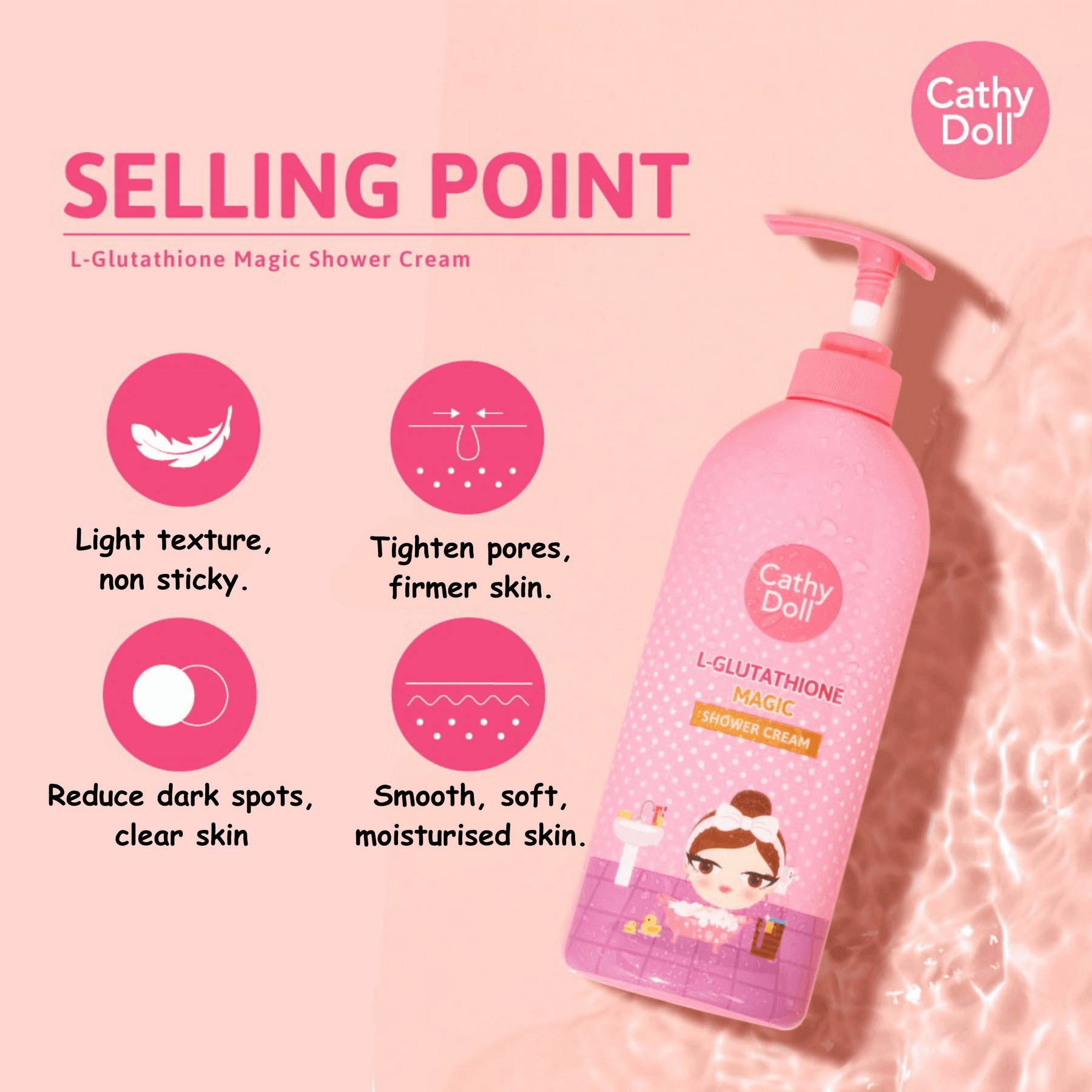 Cathy Doll L-Glutathione Magic Shower Cream - 500ml - Pinoyhyper Cathy Doll L-Glutathione Magic Shower Cream - 500ml - Pinoyhyper