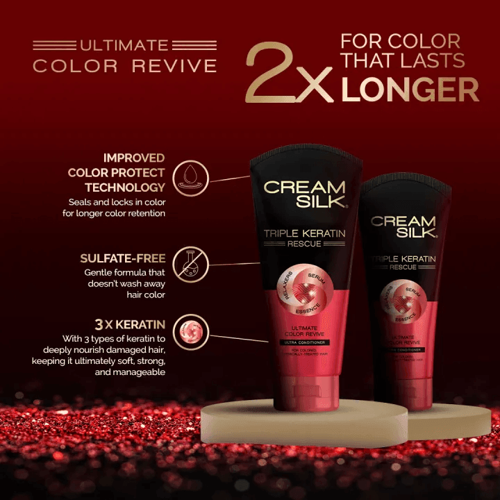 Cream Silk Triple Keratin Rescue Color Revive Hair Conditioner - 300ml - Pinoyhyper Cream Silk Triple Keratin Rescue Color Revive Hair Conditioner - 300ml - Pinoyhyper