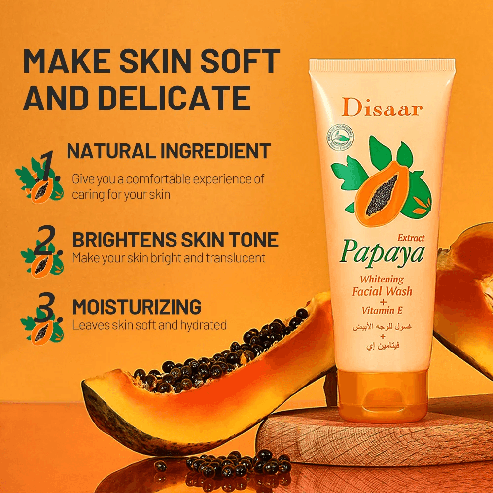 Disaar Papaya Extract Vitamin E Whitening Facial Wash - 100g - Pinoyhyper Disaar Papaya Extract Vitamin E Whitening Facial Wash - 100g - Pinoyhyper