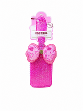 Pink Glitter Detangling Bow Hair Brush - S-050