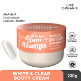 Luxe Organix Bye Bye Bum Bumps White & Clear Booty Scrub - 230g