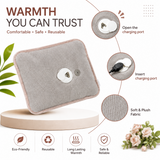 Cute Bear Embroidery Rechargeable Hot Water Bag