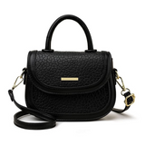 Textured Leather Top Handle Crossbody Bag - 7551