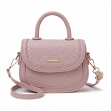 Textured Leather Top Handle Crossbody Bag - 7551