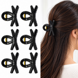 Fashionable Bow Shaped Hair Clips - 12 Pcs (A-1)