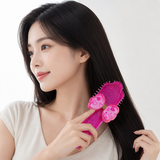 Pink Glitter Detangling Bow Hair Brush - S-050