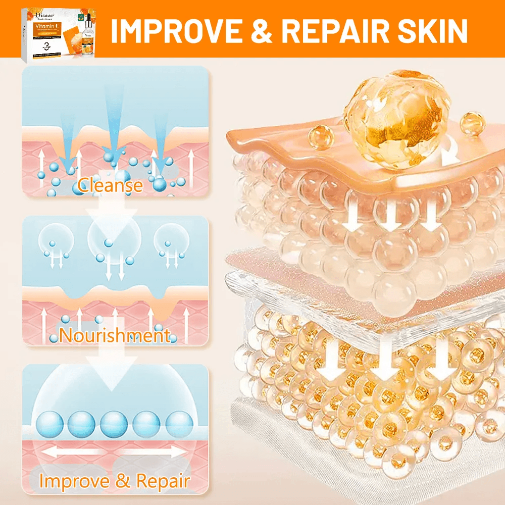 مجموعة فيتامين سي لتبييض وتفتيح البشرة من ديسار، 3 قطع مجموعة فيتامين سي لتبييض وتفتيح البشرة من ديسار، 3 قطع