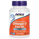 Now Molecularly Distilled Omega-3 Fish Oil - 100 Softgels