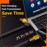 Flat Wire 4 In 1 Nylon Braided Fast Charging Cable