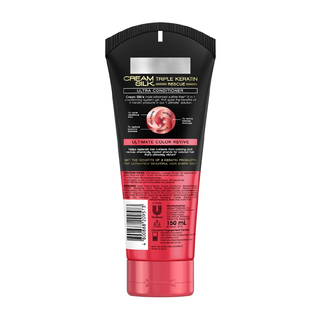 Cream silk Triple Keratin Rescue Ultimate Color Revive 150ml Cream silk Triple Keratin Rescue Ultimate Color Revive 150ml