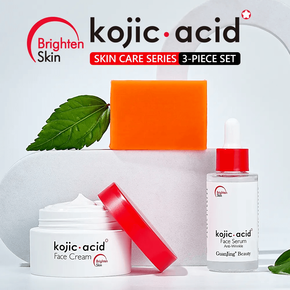 Kojic Acid Brighten Skin Care Set - 3 Pcs Kojic Acid Brighten Skin Care Set - 3 Pcs