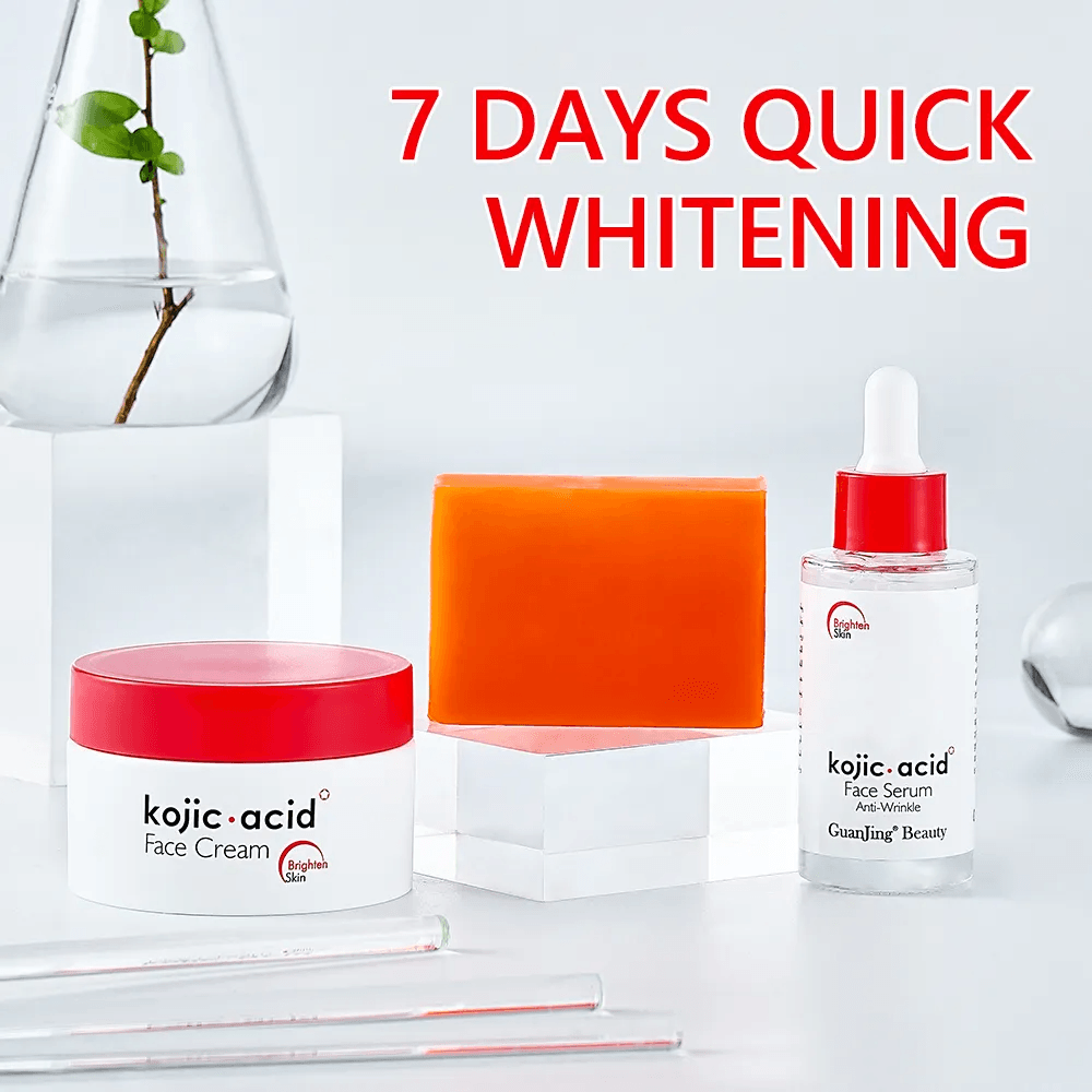 Kojic Acid Brighten Skin Care Set - 3 Pcs Kojic Acid Brighten Skin Care Set - 3 Pcs