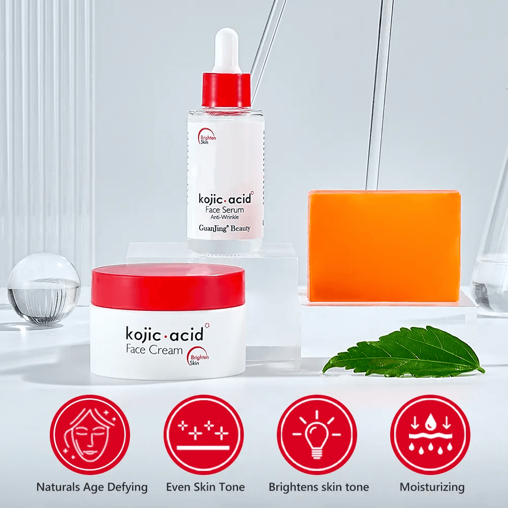 Kojic Acid Brighten Skin Care Set - 3 Pcs Kojic Acid Brighten Skin Care Set - 3 Pcs