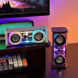 Transparent RGB Wireless Portable Bluetooth Dual Speaker - V8