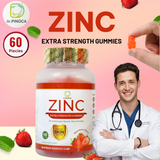 Dr. Pinoca Zinc Extra Strength Gummies Strawberry Flavour - 60 Gummies