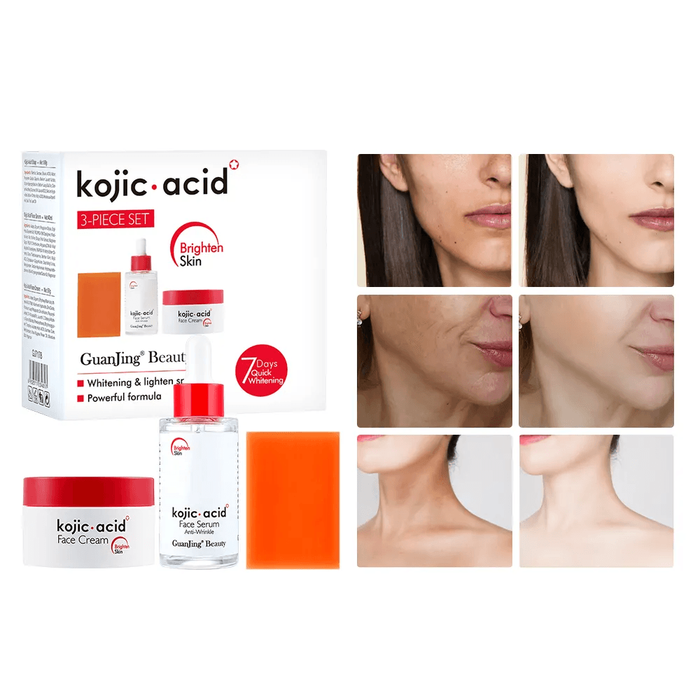 Kojic Acid Brighten Skin Care Set - 3 Pcs Kojic Acid Brighten Skin Care Set - 3 Pcs
