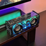 Transparent RGB Wireless Portable Bluetooth Dual Speaker - V8