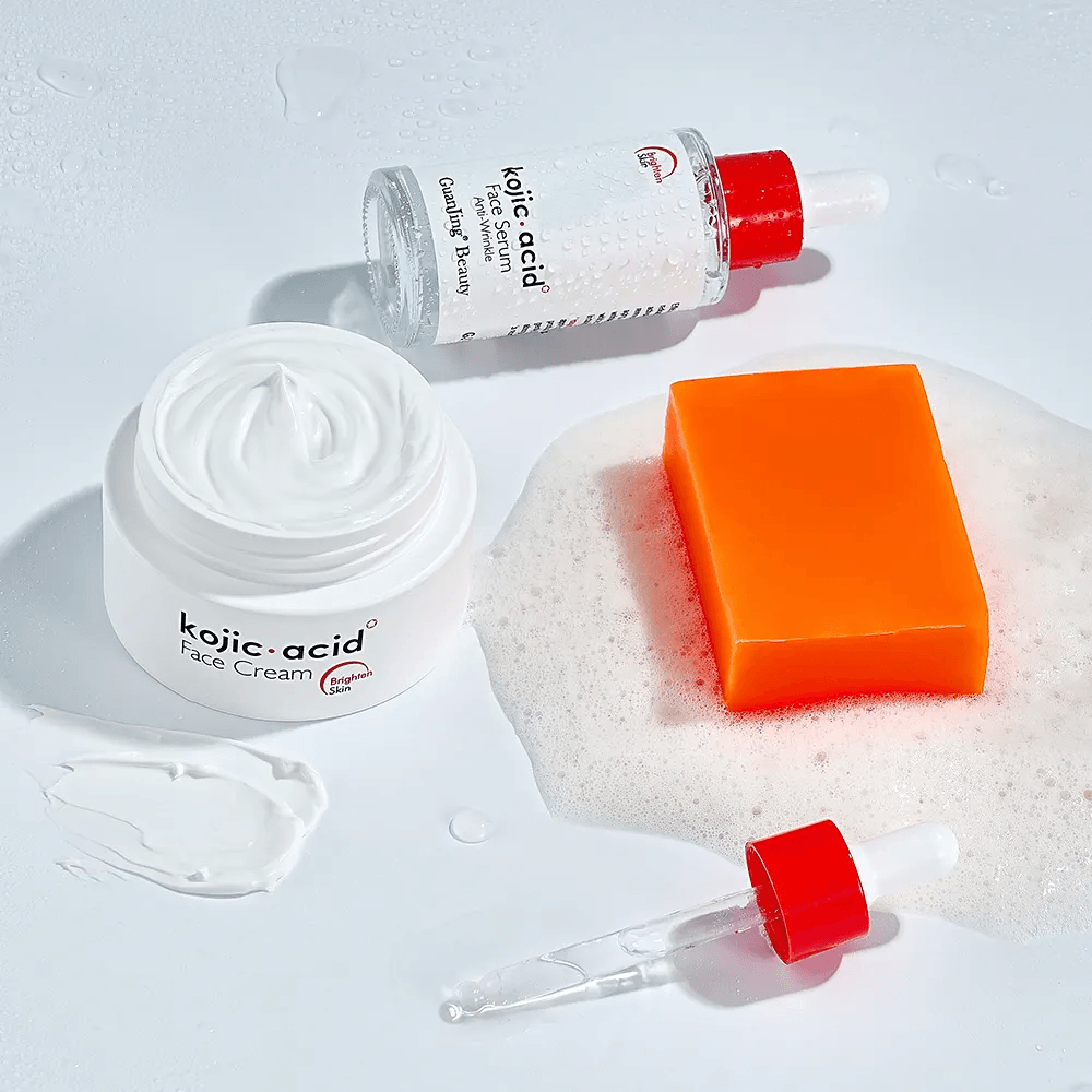 Kojic Acid Brighten Skin Care Set - 3 Pcs Kojic Acid Brighten Skin Care Set - 3 Pcs
