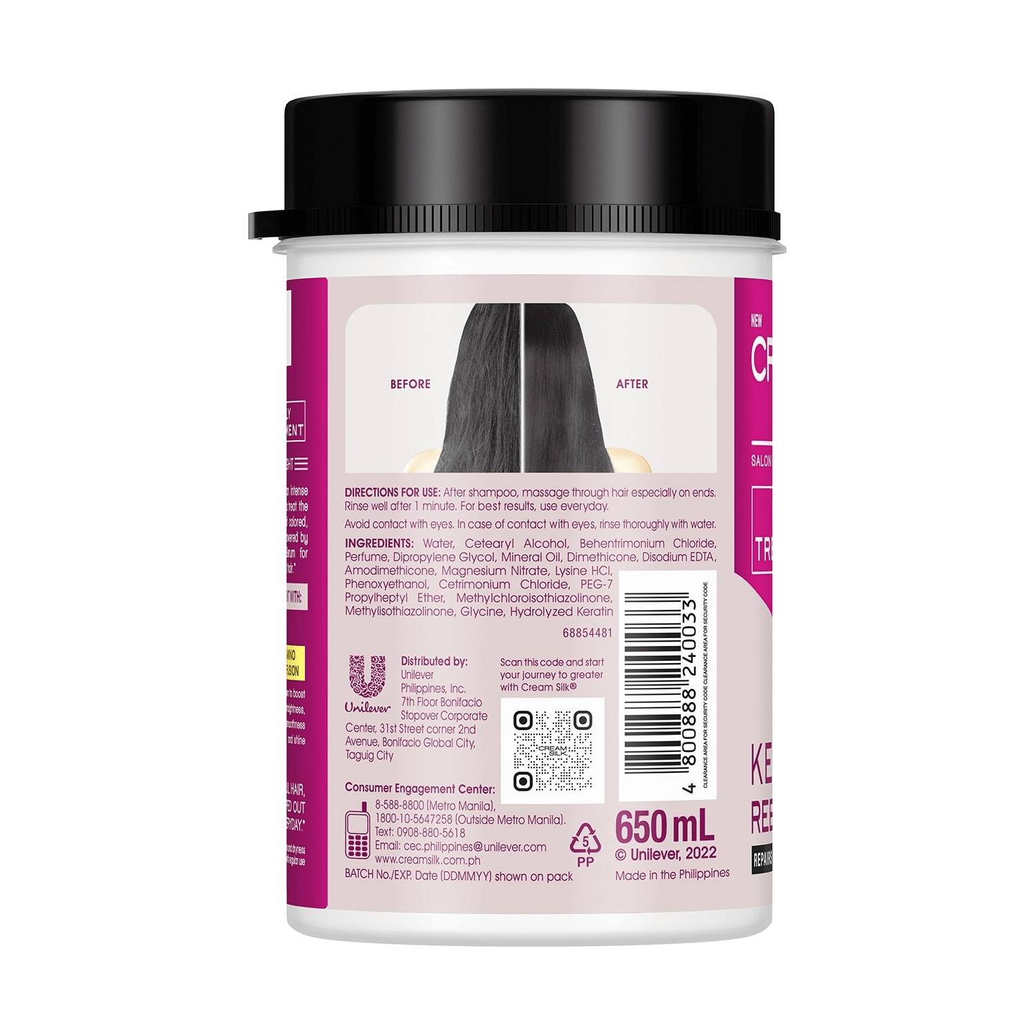 Cream Silk Daily Treatment Keratin Rebond Straight - 650ml Cream Silk Daily Treatment Keratin Rebond Straight - 650ml
