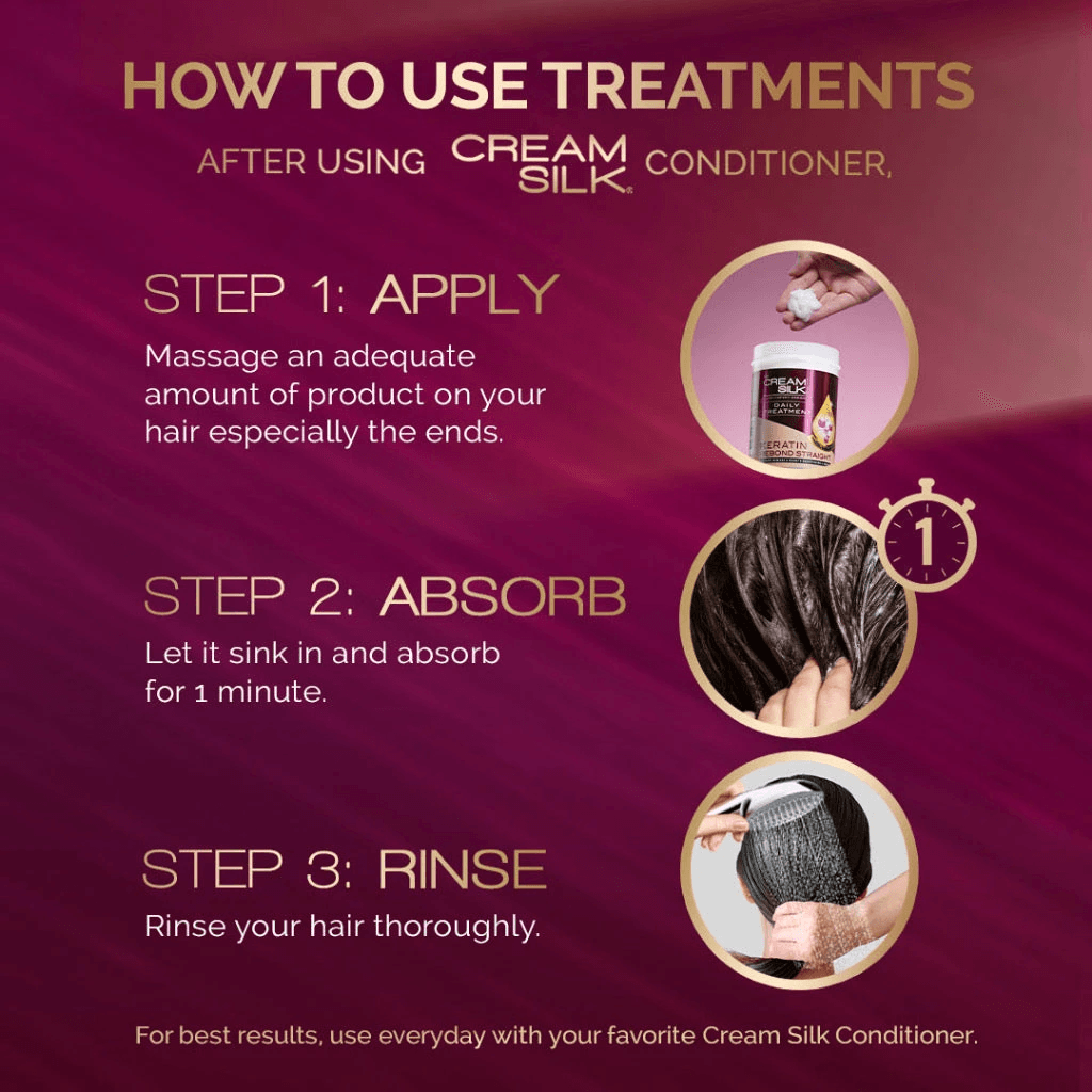 Cream Silk Daily Treatment Keratin Rebond Straight - 650ml Cream Silk Daily Treatment Keratin Rebond Straight - 650ml