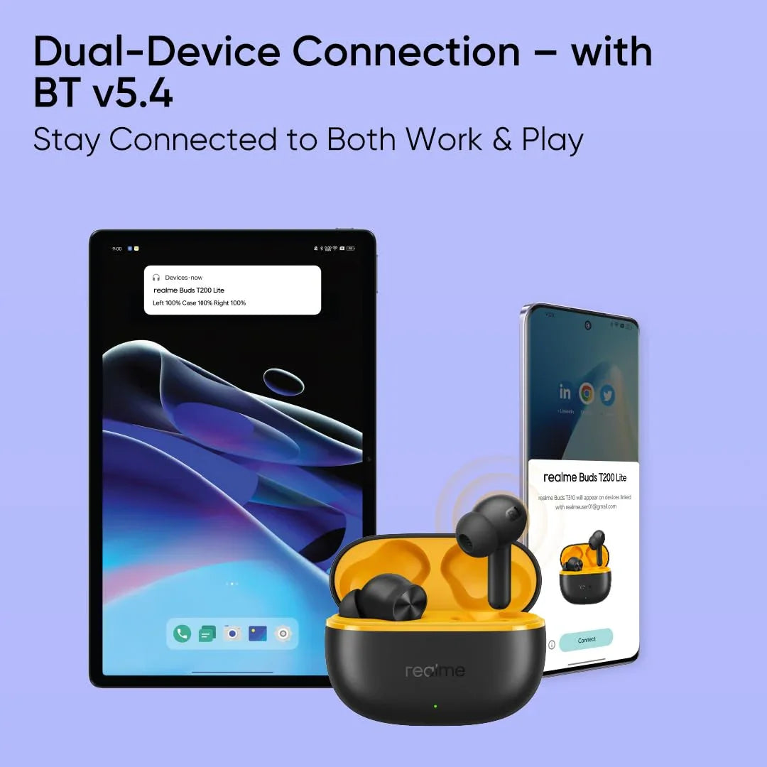 سماعات Realme T200 Lite اللاسلكية الأصلية سماعات Realme T200 Lite اللاسلكية الأصلية