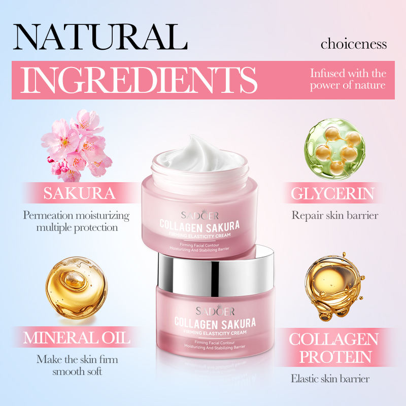 Sadoer Collagen Sakura Firming Elasticity Cream - 50g Sadoer Collagen Sakura Firming Elasticity Cream - 50g