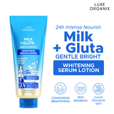 لوشن تبييض البشرة Luxe Organix Milk + Gluta Gentle Bright - 350 مل