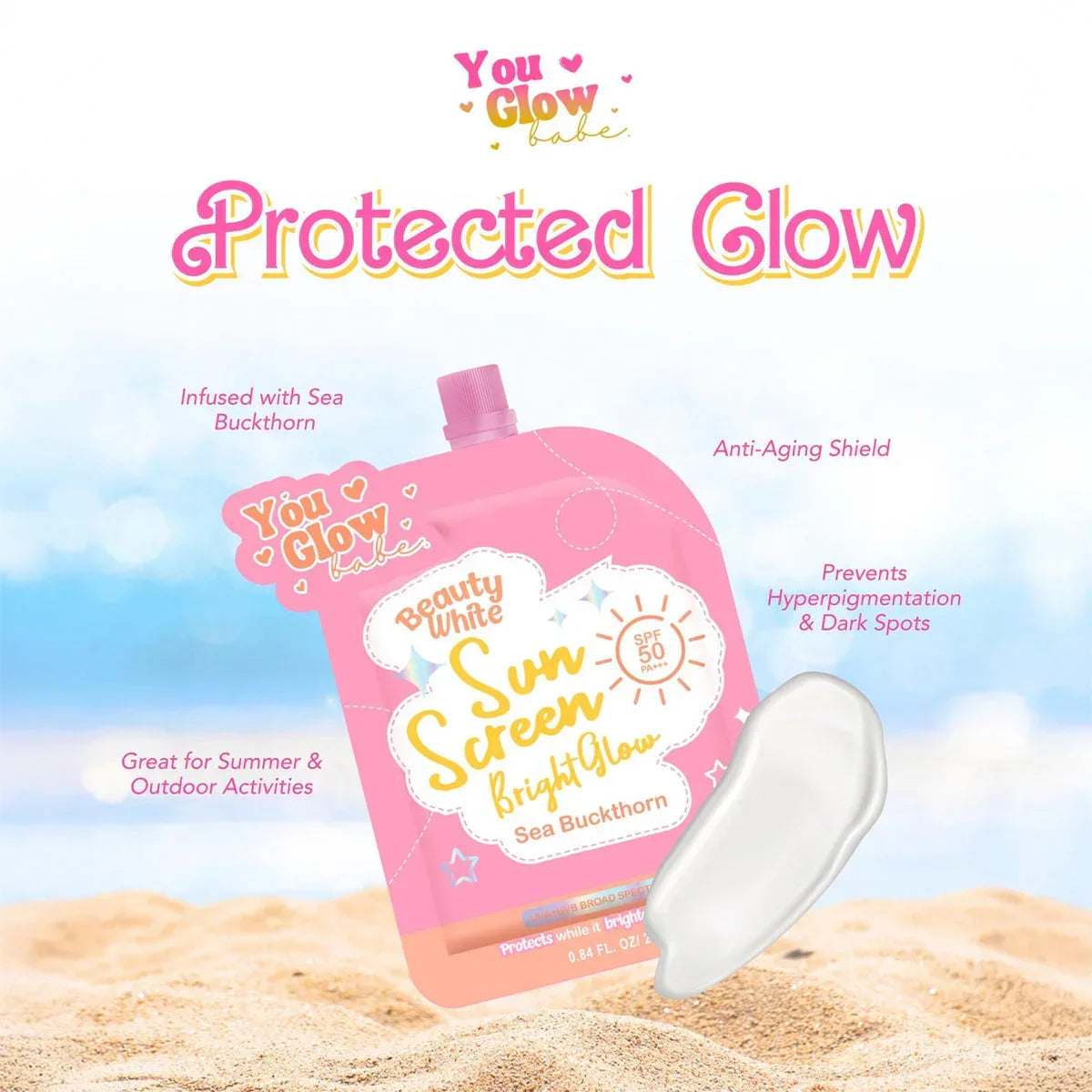 You Glow Babe Beauty White Sunscreen SPF50 PA+++ - 25g You Glow Babe Beauty White Sunscreen SPF50 PA+++ - 25g