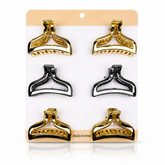 Unique Design Hair Claw Clips - 6 Pcs (C144)