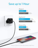 شاحن Anker PowerPort Mini الأصلي ثنائي المنفذ USB-A - A2620