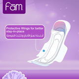 Fam Natural Cotton Feel Maxi Thick Folded With Wings Super Sanitary Pads 10 Pcs