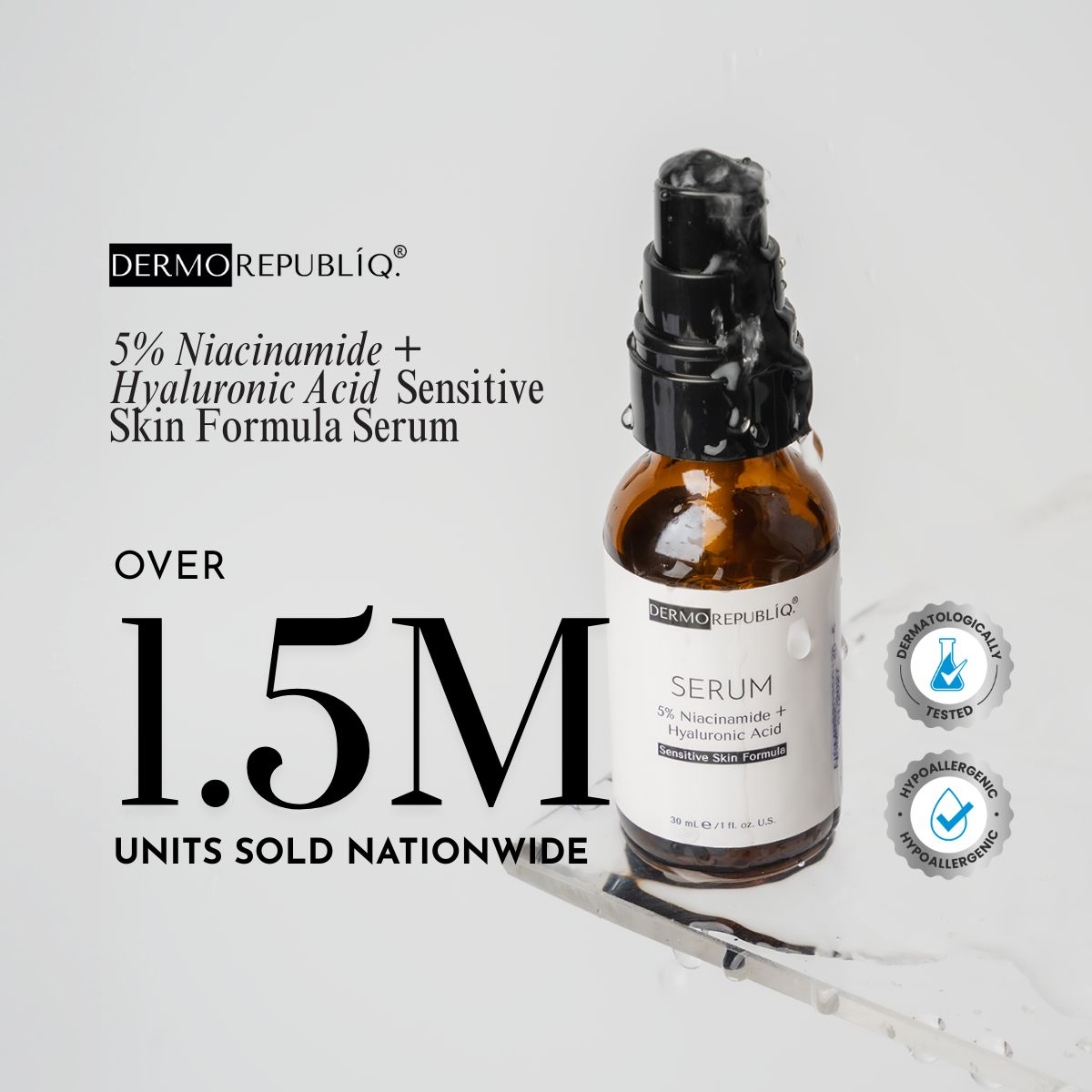 Dermorepubliq 5% Niacinamide + HA Sensitive Skin Formula Serum - 30ml Dermorepubliq 5% Niacinamide + HA Sensitive Skin Formula Serum - 30ml