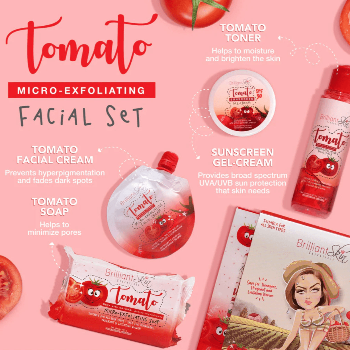 Brilliant Skin Essentials Tomato Micro - Exfoliating Facial Set Brilliant Skin Essentials Tomato Micro - Exfoliating Facial Set